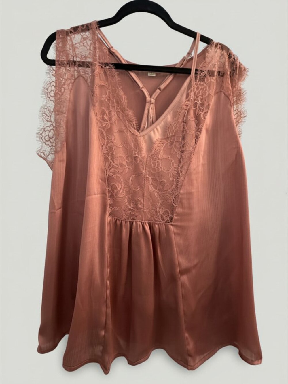 Lovestitch Double Layered Separates Boho Top XL - Rose Pink - Like New